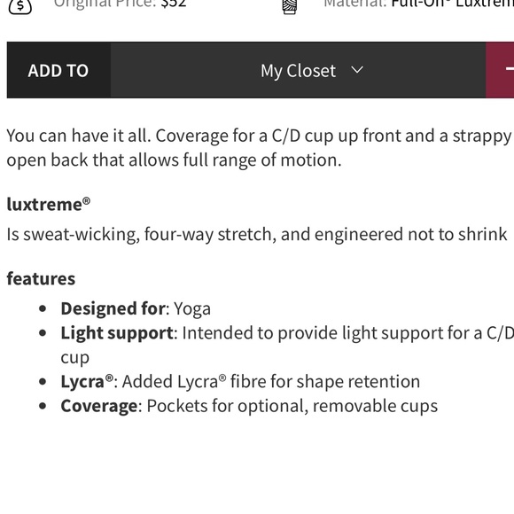 Lululemon Free To Be Serene Bra Dark Red Size 6 - Picture 11 of 11